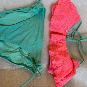 Victoria's Secret Green and Pink Bikini Set